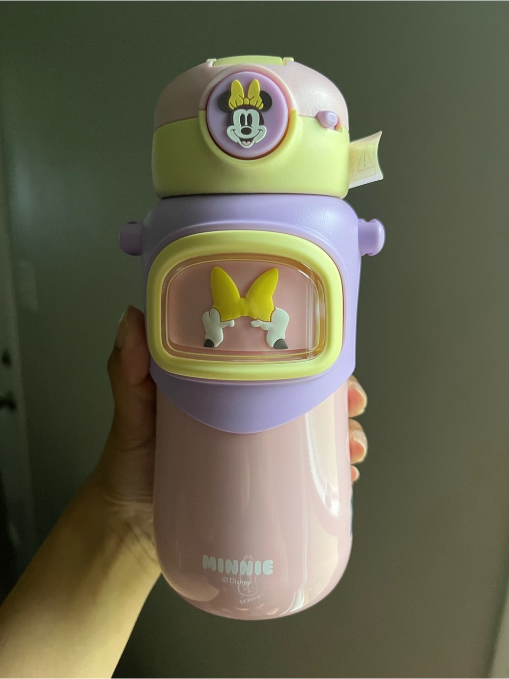Disney Minnie Pastel Pink Yellow & Purple Kids Bottle